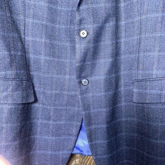 HAINES & BONNER OF LONDON Men’s Wool Checkered Blazer - Picture 3 of 7